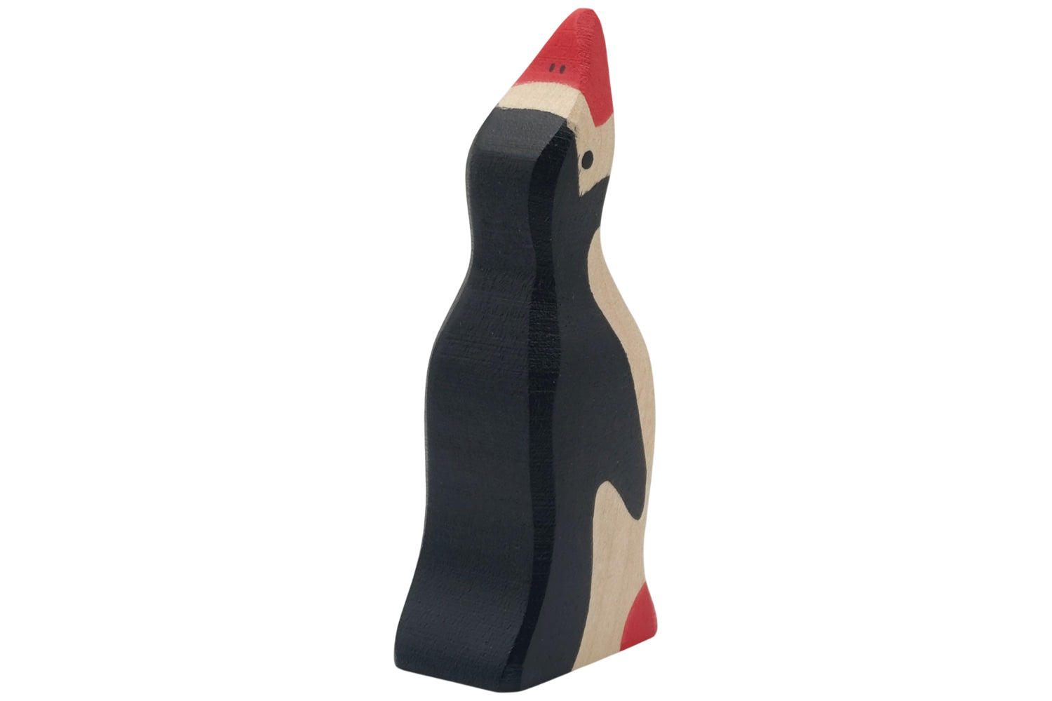 Holztiger Pinguin klein Kopf hoch