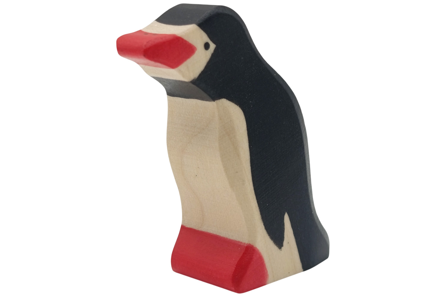 Holztiger Pinguin klein Kopf hoch