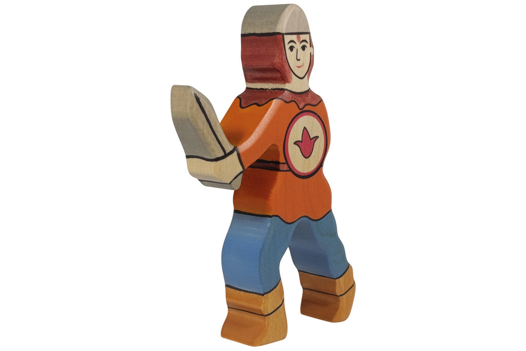 Holztiger Figur Junge Ritterknabe