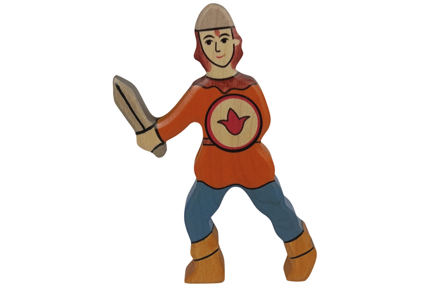 Holztiger Figur Junge Ritterknabe