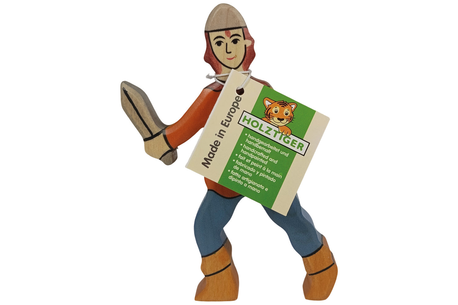 Holztiger Figur Junge Ritterknabe
