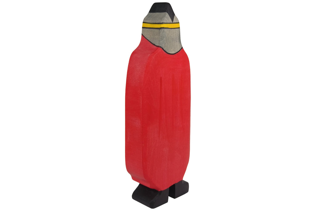 Holztiger Figur Ritter mit rotem Mantel