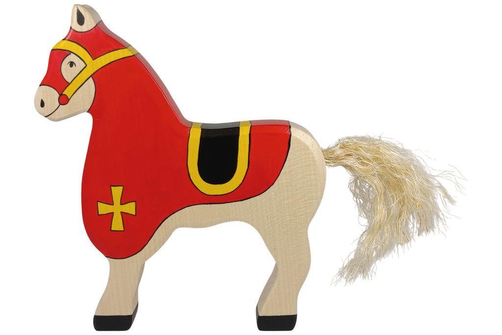 Holztiger Turnierpferd rot für Ritter