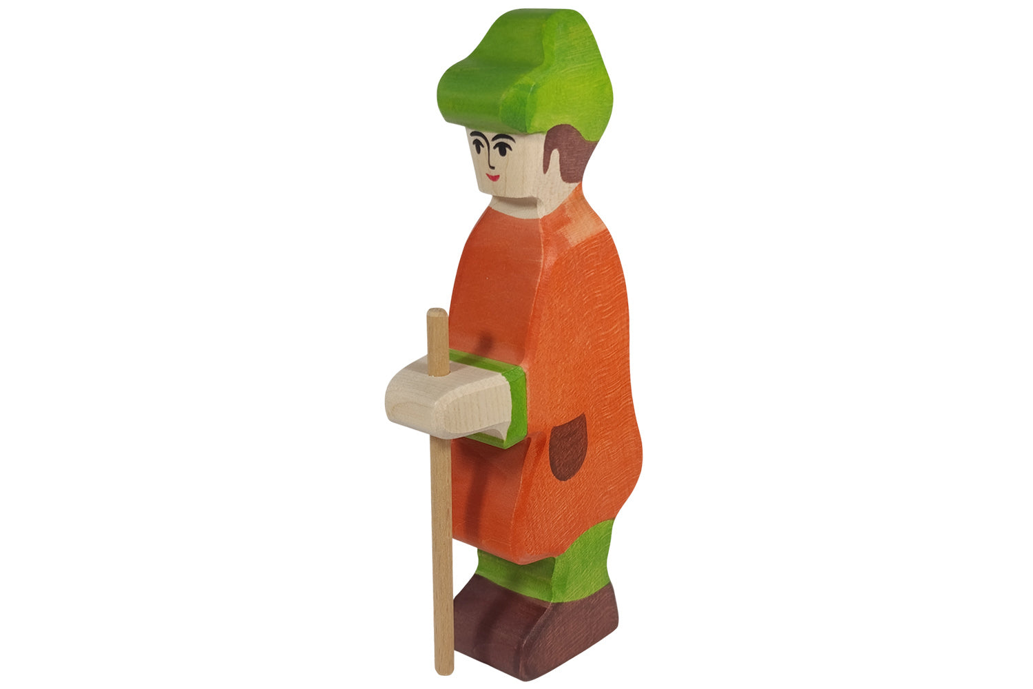 Holztiger Figur Hirte mit Stab