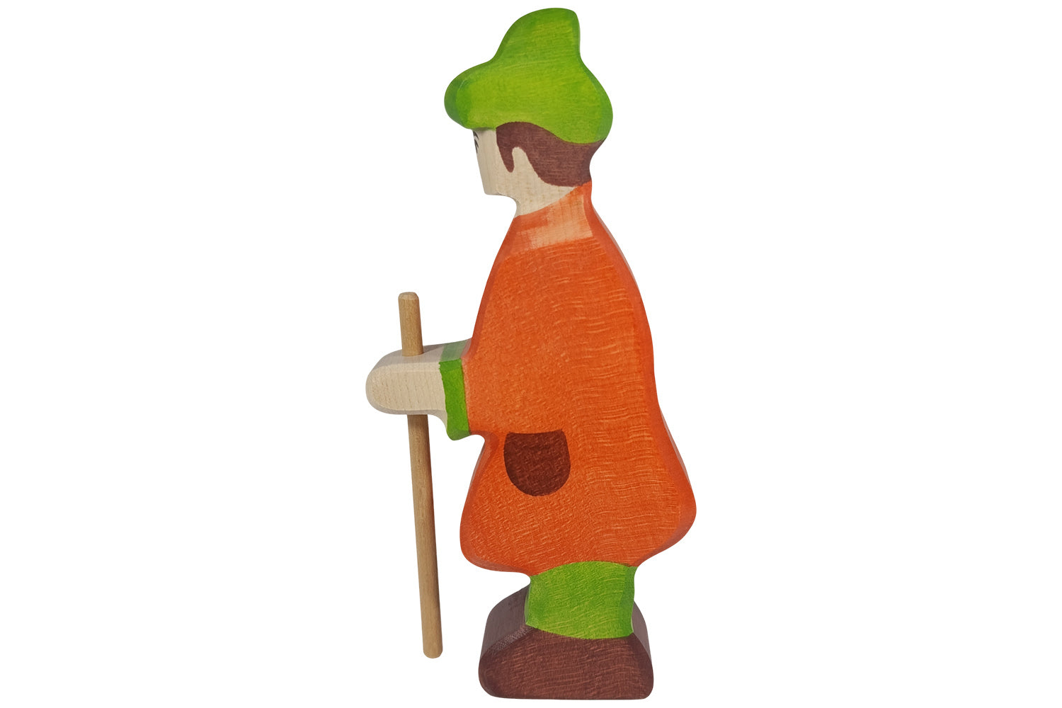 Holztiger Figur Hirte mit Stab