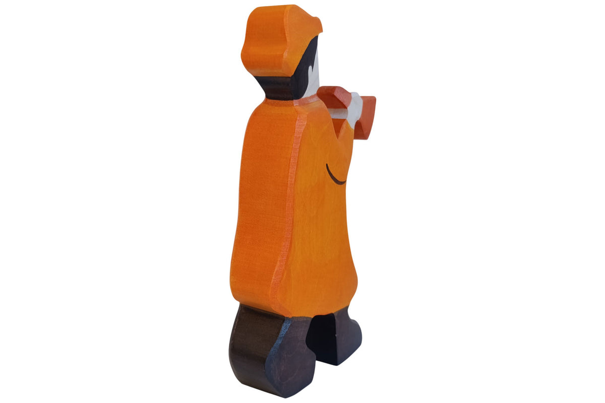 Holztiger Figur Hirte mit Flöte