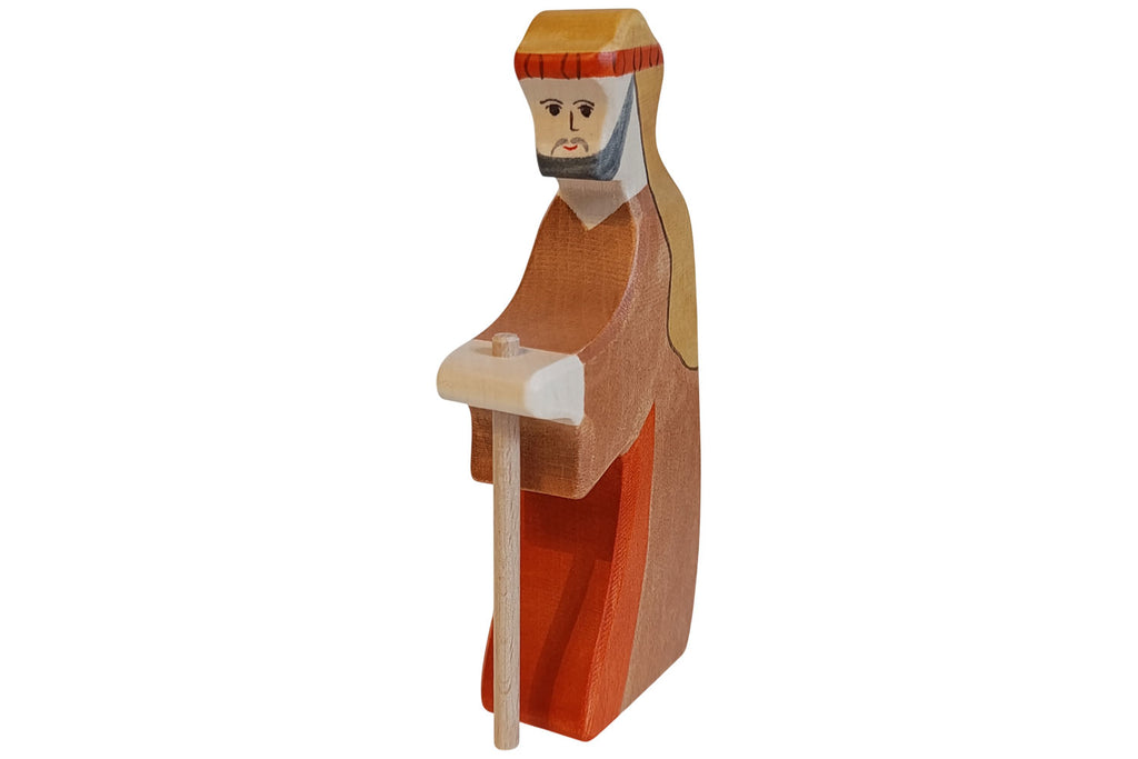 Holztiger Figur Hirte mit Stab 2