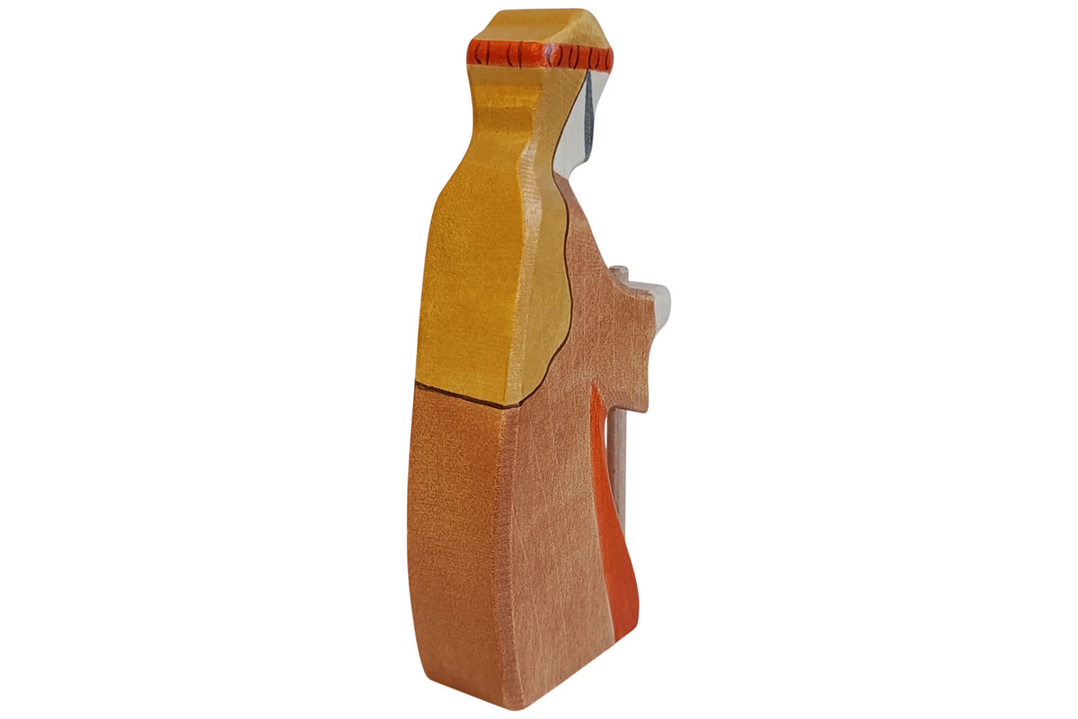 Holztiger Figur Hirte mit Stab 2