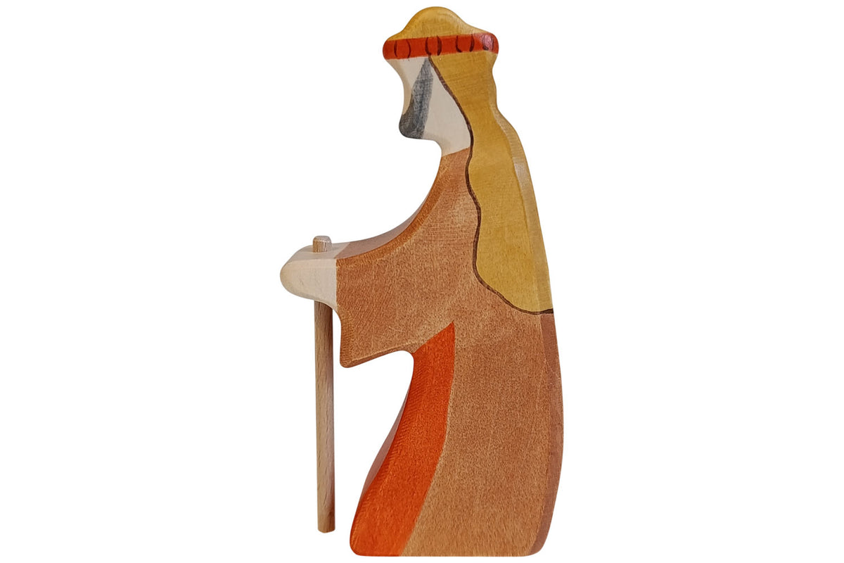 Holztiger Figur Hirte mit Stab 2