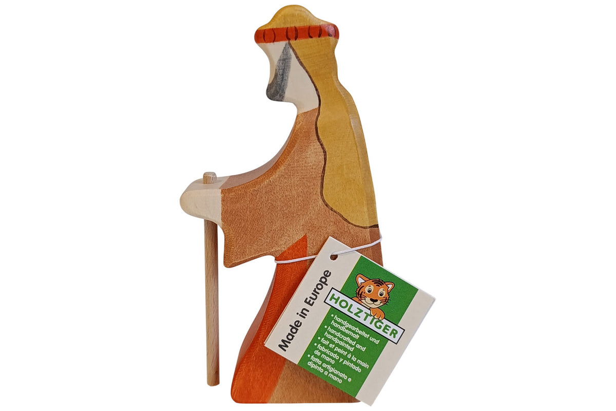 Holztiger Figur Hirte mit Stab 2