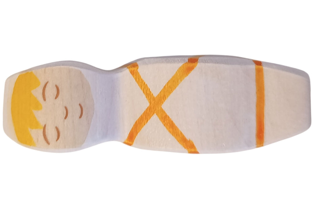 Holztiger Jesuskind 3 in der Krippe