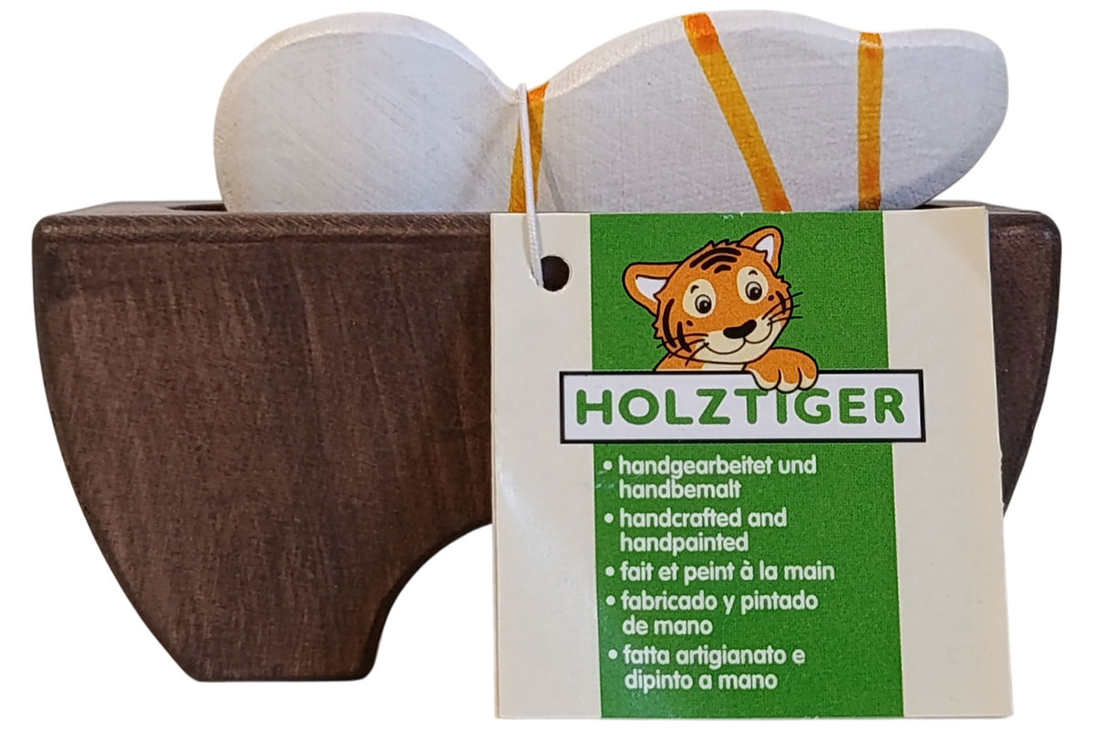 Holztiger Jesuskind 3 in der Krippe