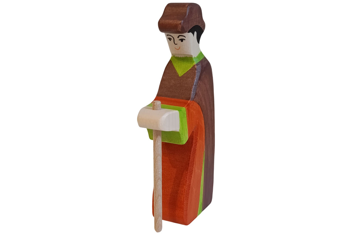 Holztiger Figur Hirte mit Stab 3