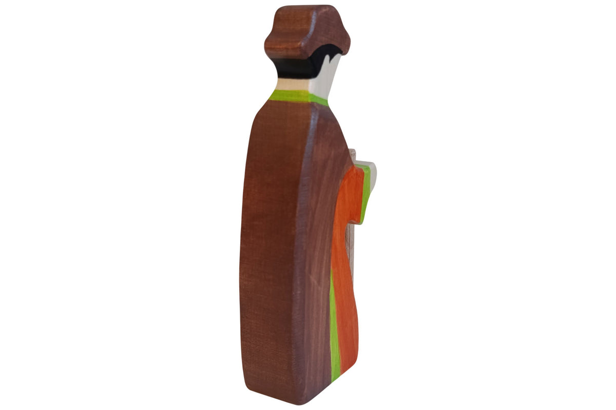 Holztiger Figur Hirte mit Stab 3
