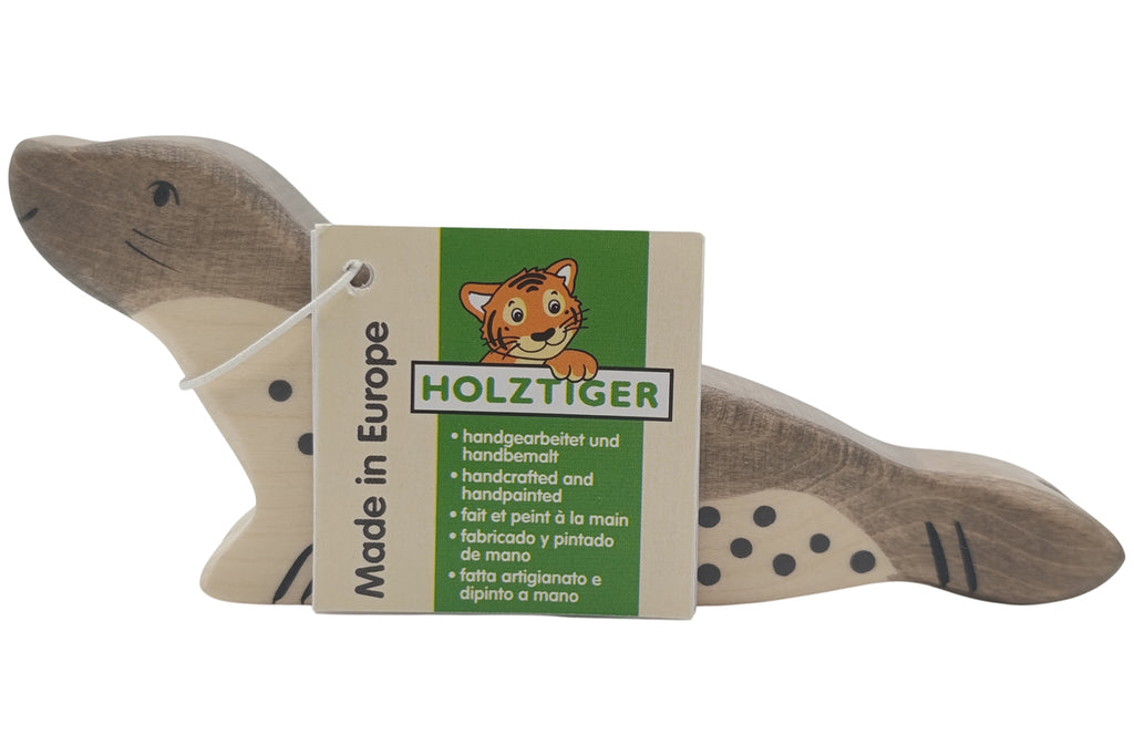 Holztiger Robbe Kopf hoch