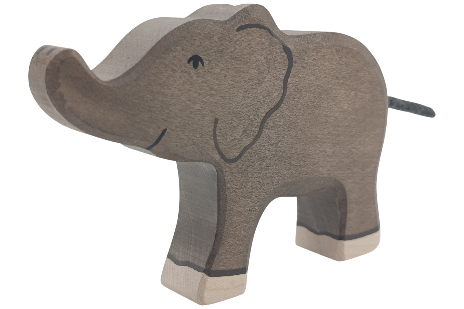 Holztiger Elefant klein Rüssel nach vorn