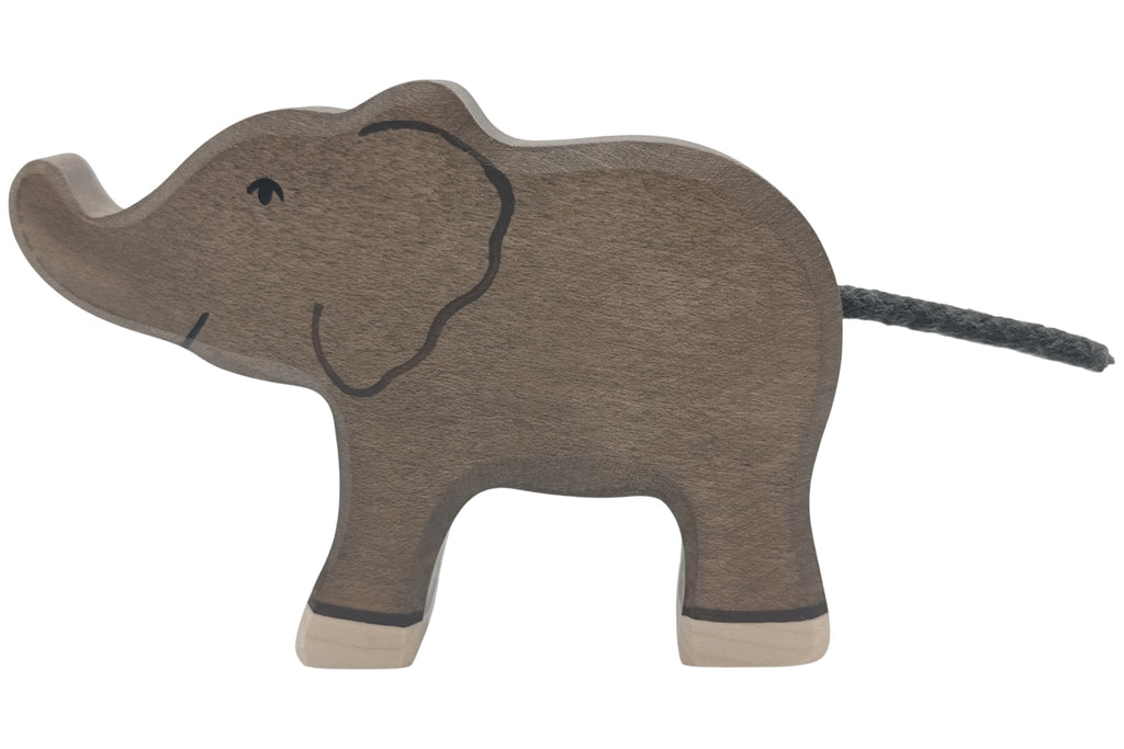 Holztiger Elefant klein Rüssel nach vorn