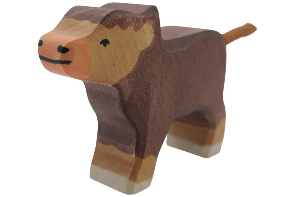 Holztiger Schottisches Hochland-Kalb