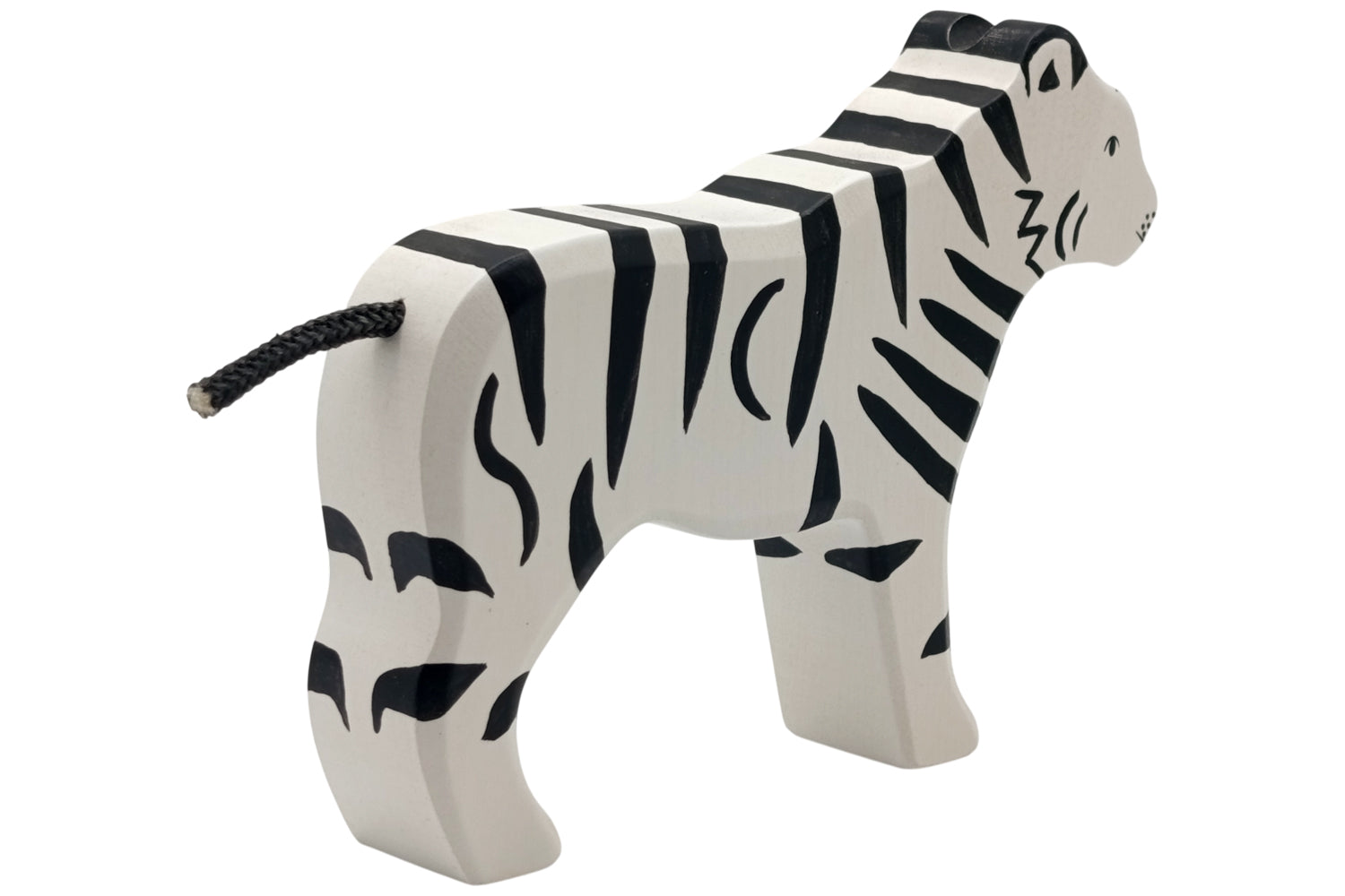 Holztiger weißer Sibirischer Tiger stehend