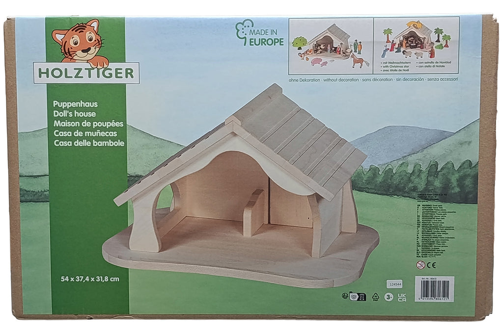 Holztiger Stall / Krippe groß vormontiert