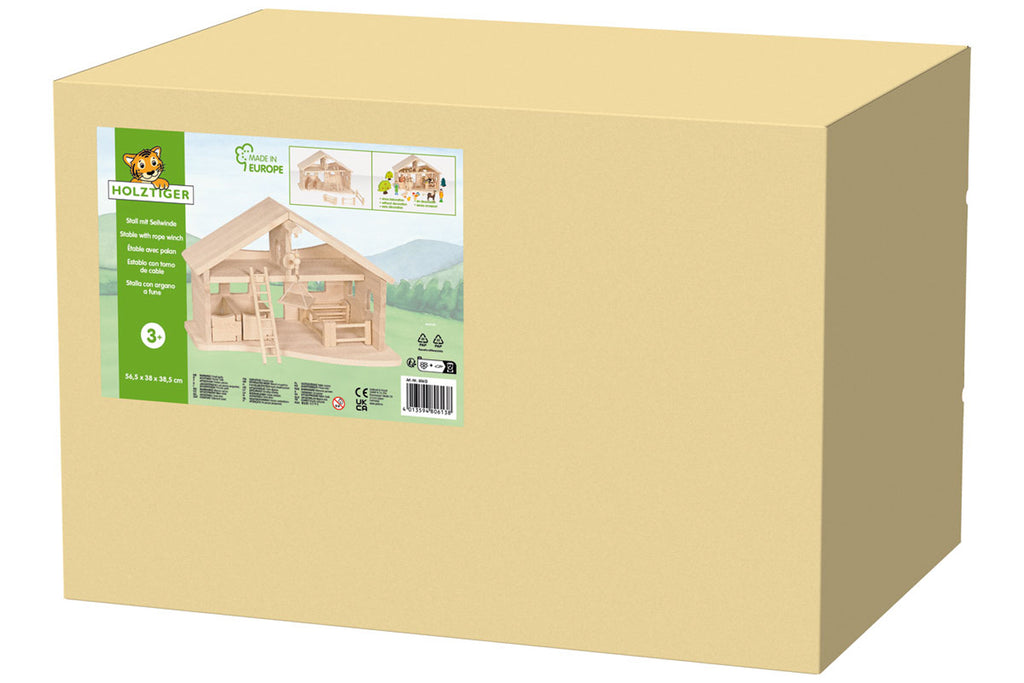 Holztiger Stall mit Seilwinde für Bauernhof