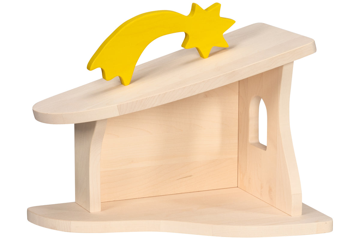 Holztiger Stall / Krippe klein vormontiert