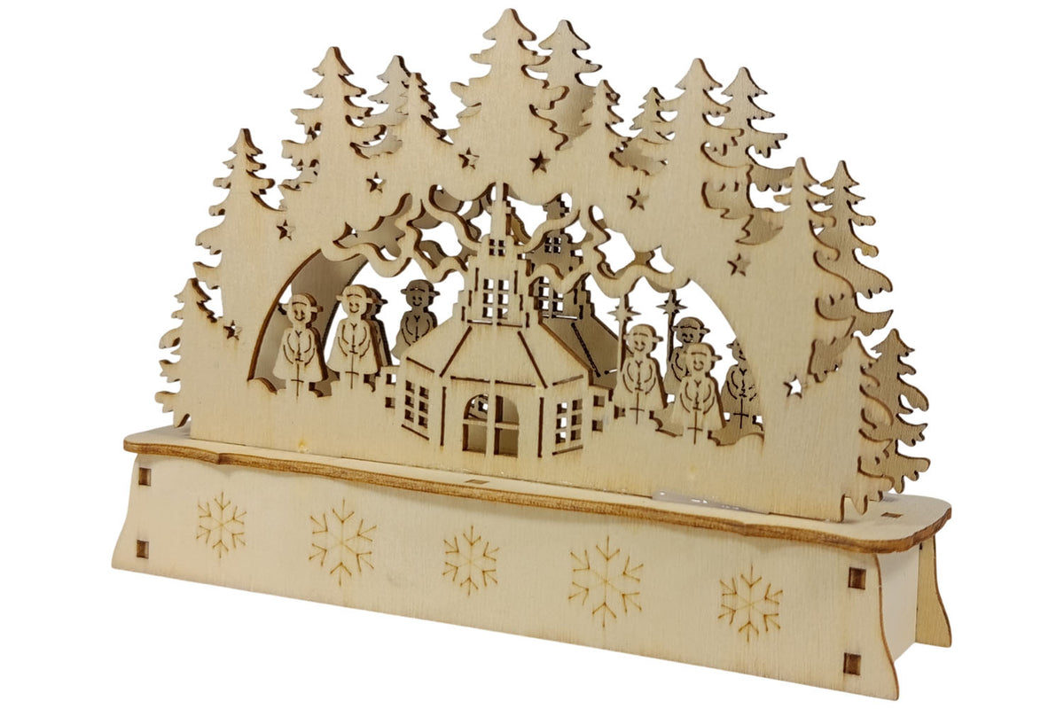 LED Mini Schwibbogen Seiffener Kirche