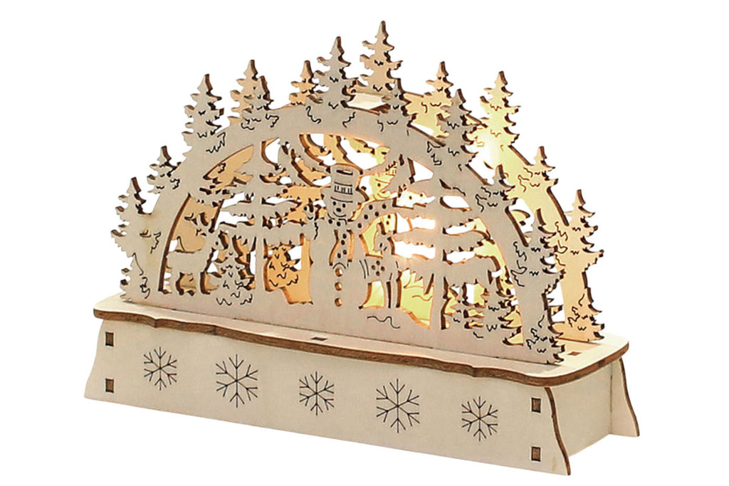 LED Mini Schwibbogen Schneemann