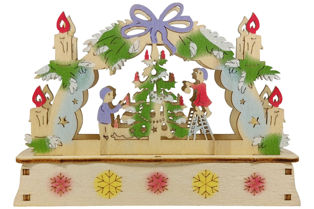LED Mini Schwibbogen Weihnachtsbaum farbig