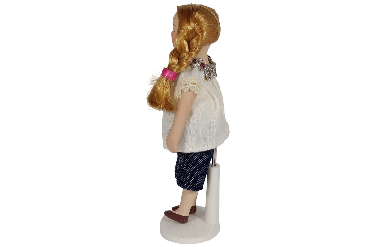Streets Ahead Miniatur Puppe Mädchen modern Jeans ca. 11,5 cm hoch