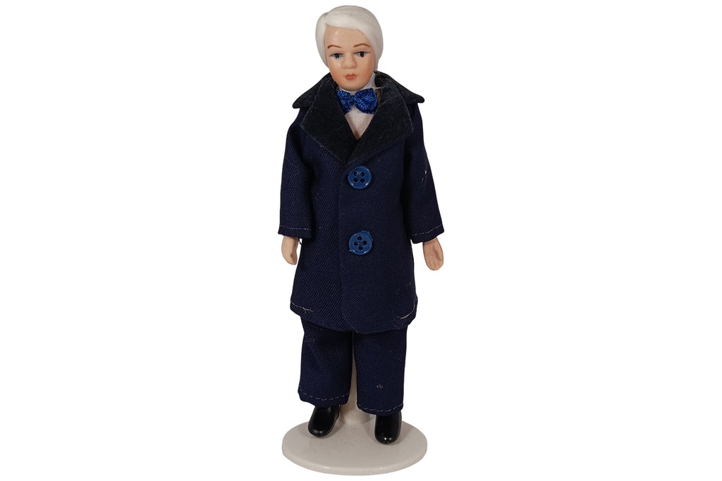 Streets Ahead Miniatur Puppe viktorianischer Opa blauer Anzug ca. 15 cm hoch