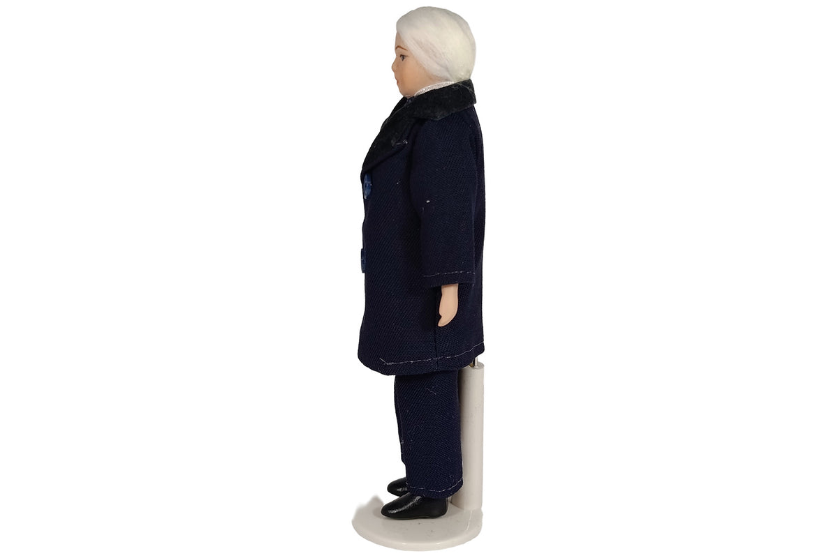 Streets Ahead Miniatur Puppe viktorianischer Opa blauer Anzug ca. 15 cm hoch