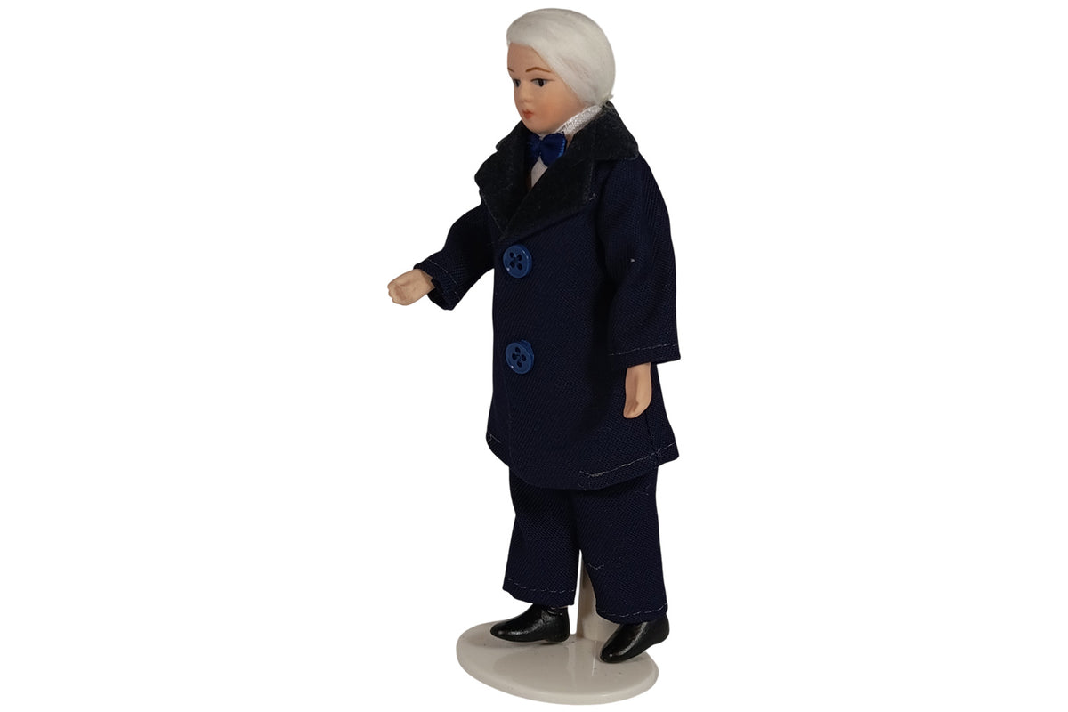 Streets Ahead Miniatur Puppe viktorianischer Opa blauer Anzug ca. 15 cm hoch