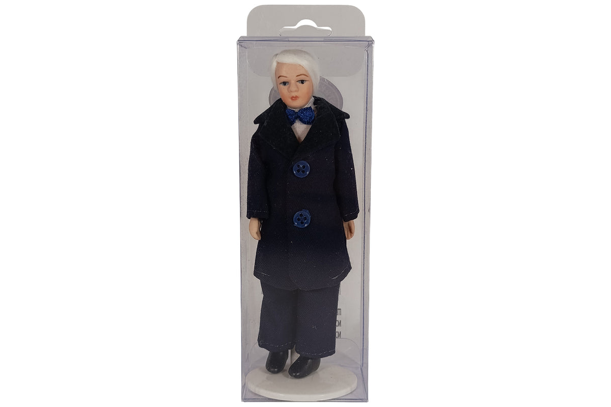 Streets Ahead Miniatur Puppe viktorianischer Opa blauer Anzug ca. 15 cm hoch