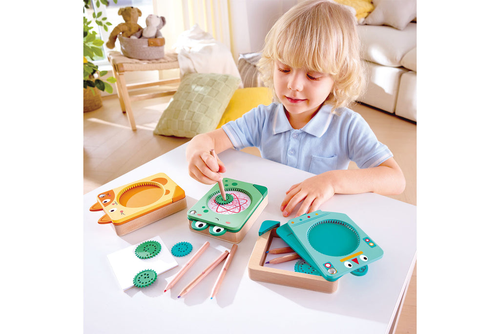 Hape Zahnrad Zeichenset blau