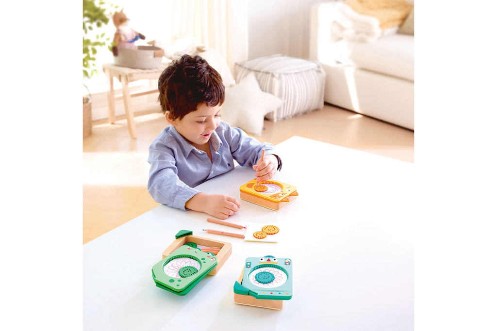 Hape Zahnrad Zeichenset blau
