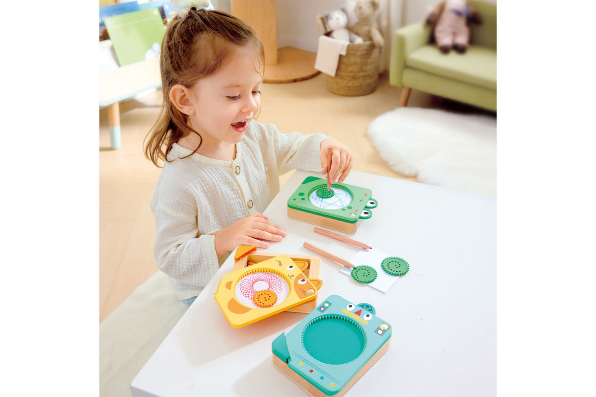 Hape Zahnrad Zeichenset blau