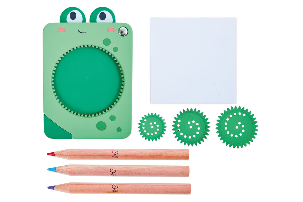 Hape Zahnrad Zeichenset grün